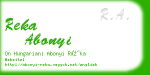 reka abonyi business card